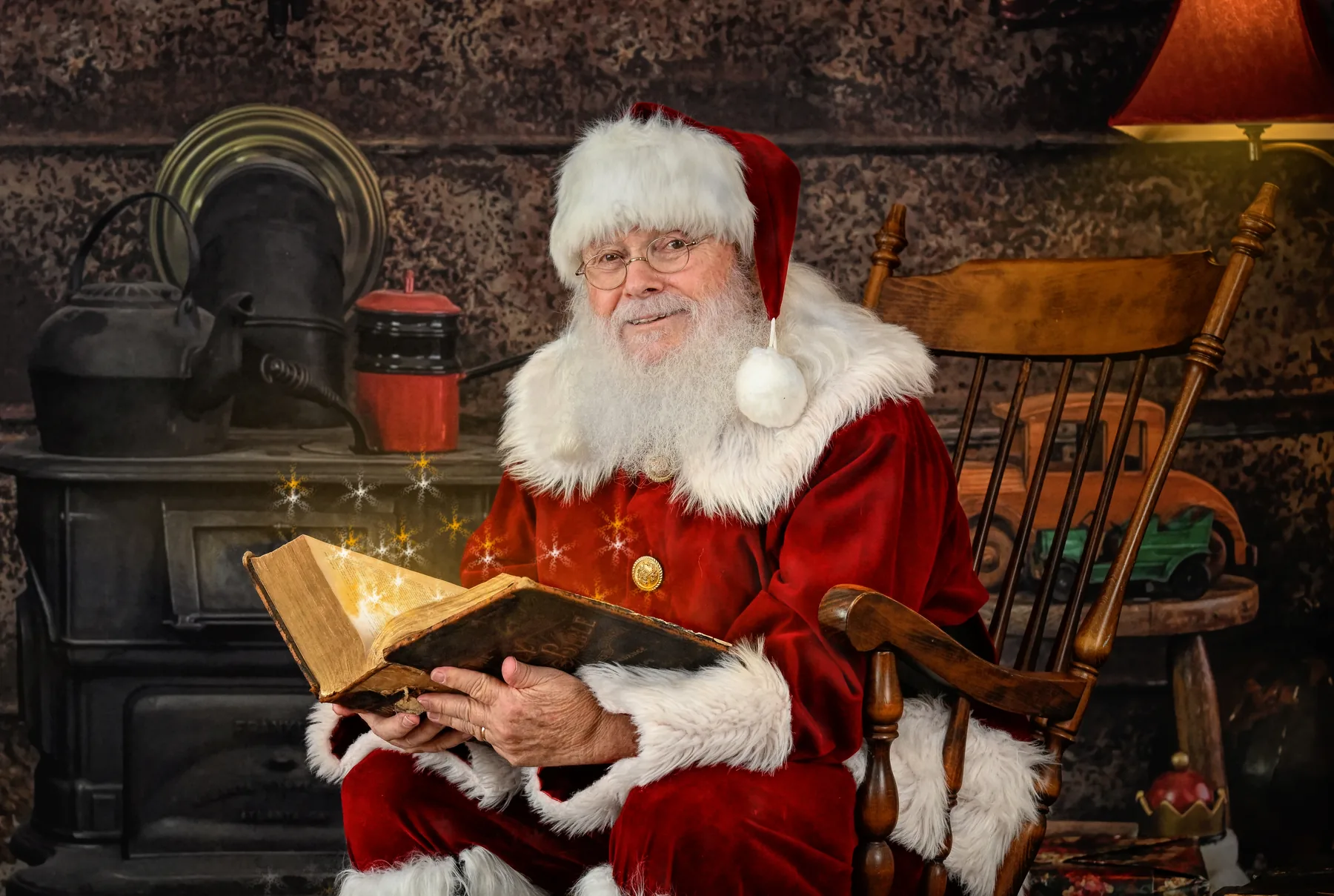 Santa Oliver sharing Christmas story time