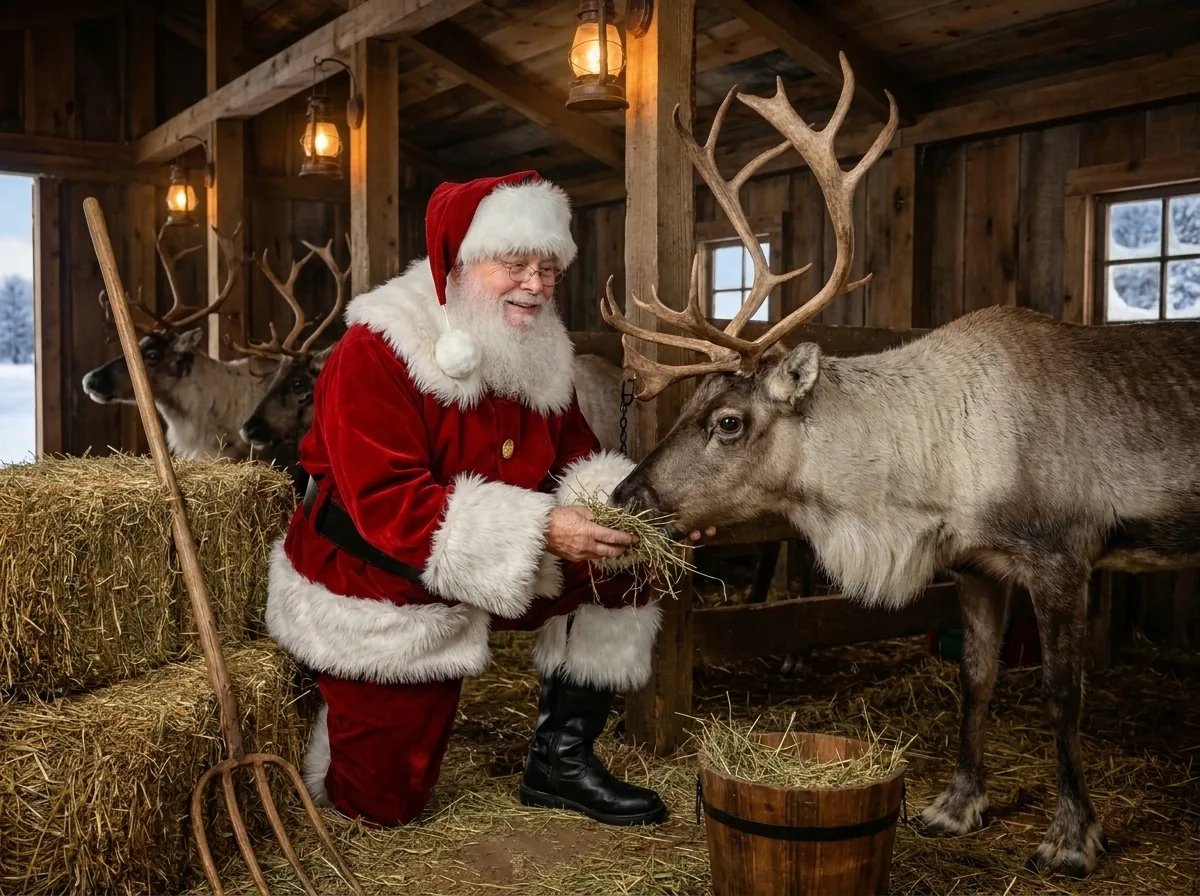 Santa Oliver in a polished Christmas setting