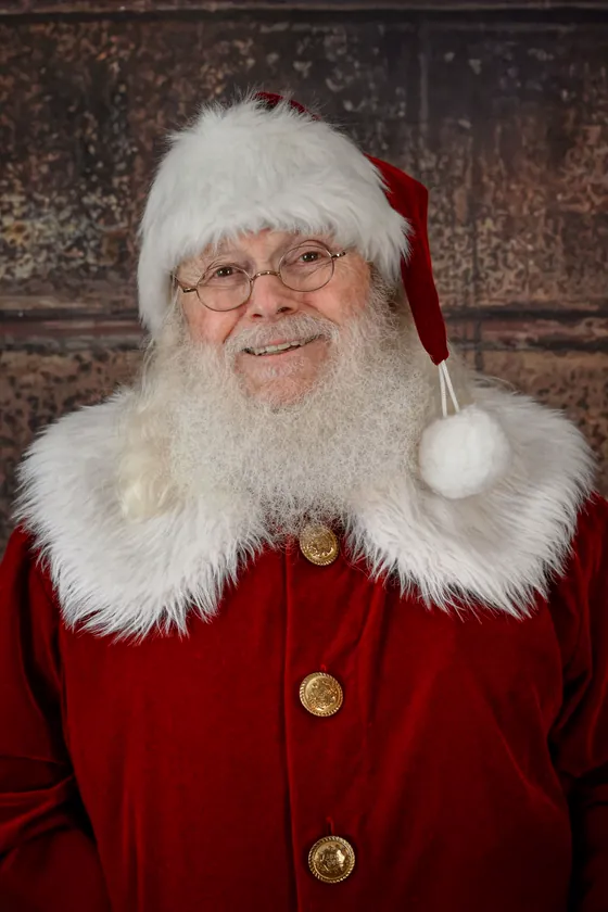 Portrait of Santa Oliver, a real-bearded Santa Claus
