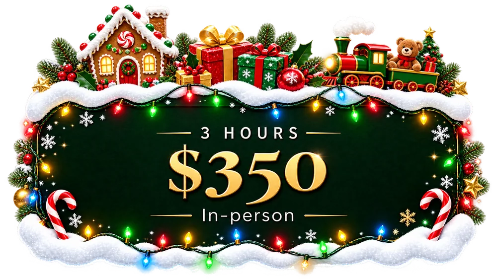 3 Hour Santa visit, $350