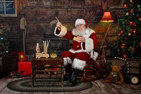 A little sleigh magic for the toy train.