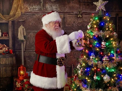 Trimming the tree before the sleigh is loaded.